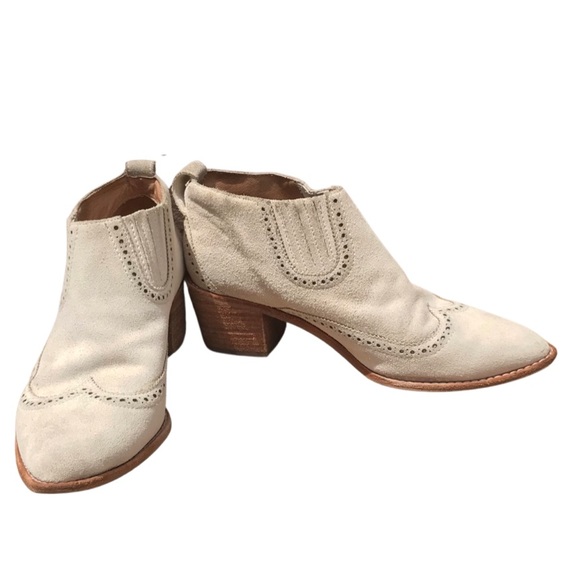 Madewell pointed toe leather cream/white ankle boots - Picture 2 of 5